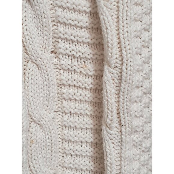 Vintage Cambridge Classics SweaterMens Cable Knit Sweater V-Neck XL Cream & Brow - Picture 8 of 9